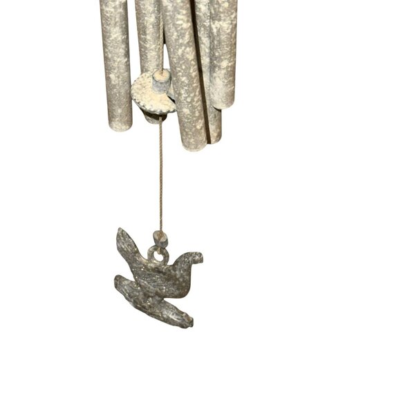 Vintage Metal Rooster Wind Chime With Hanging Bird Accent - Picture 9 of 12